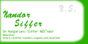 nandor siffer business card